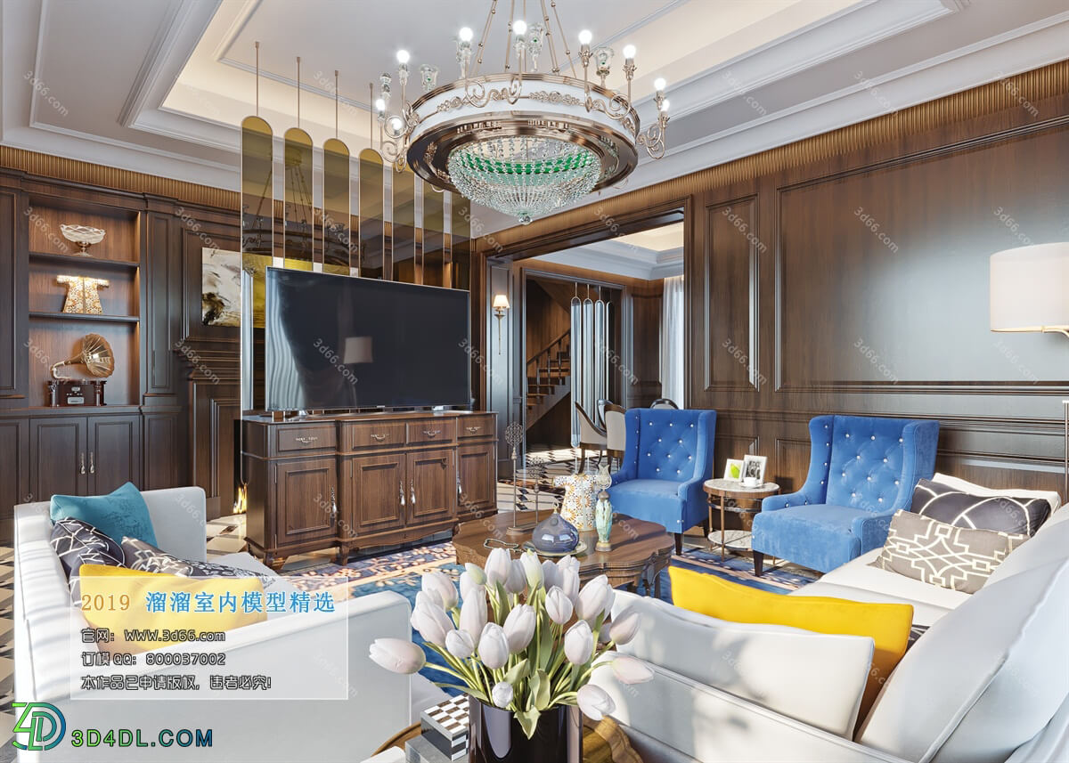 3D66 2019 Livingroom American style (E016)