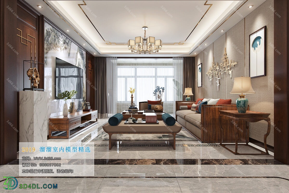 3D66 2019 Livingroom Chinese style (C004)