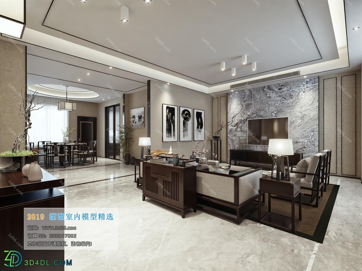 3D66 2019 Livingroom Chinese style (C015)