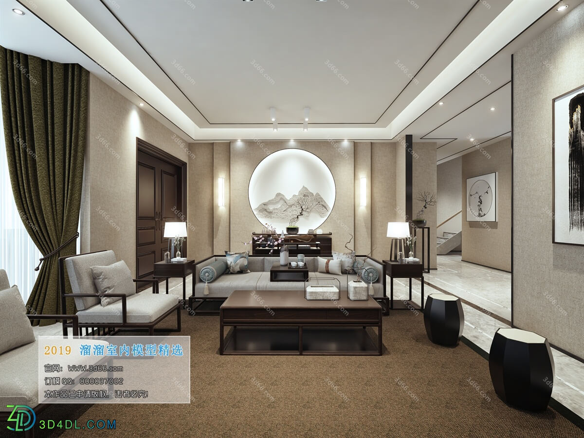 3D66 2019 Livingroom Chinese style (C015)