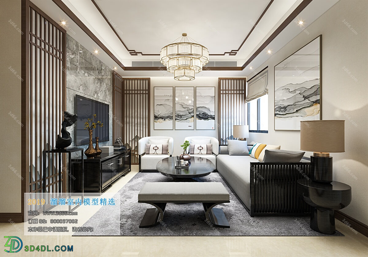 3D66 2019 Livingroom Chinese style (C017)