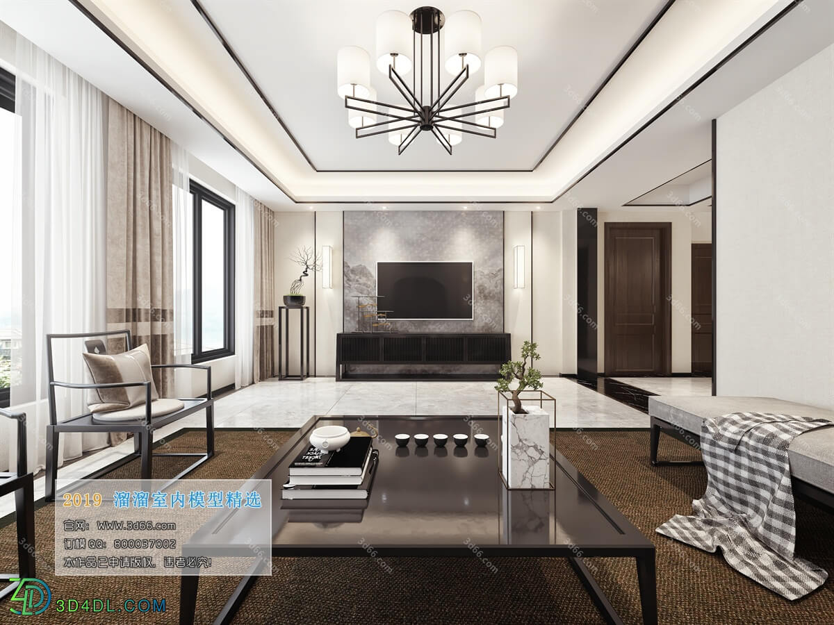 3D66 2019 Livingroom Chinese style (C022)