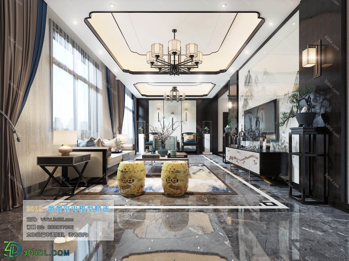 3D66 2019 Livingroom Chinese style (C023)