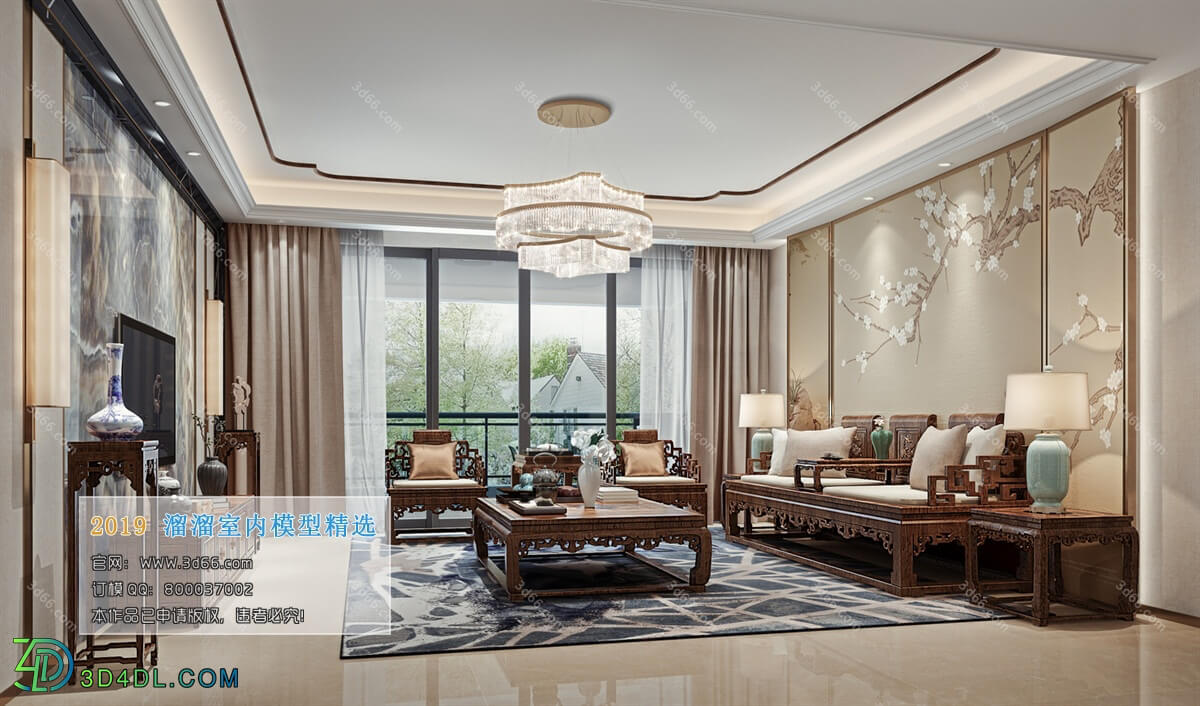 3D66 2019 Livingroom Chinese style (C028)
