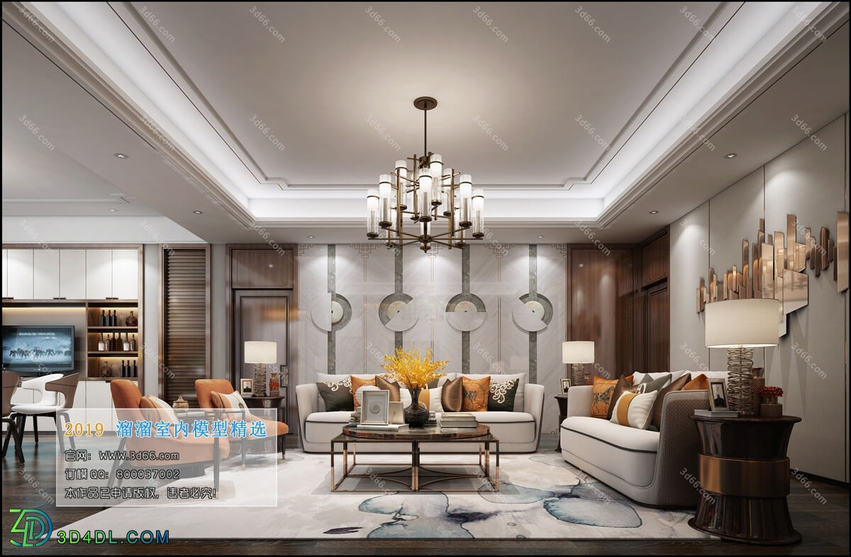 3D66 2019 Livingroom Chinese style (C030)