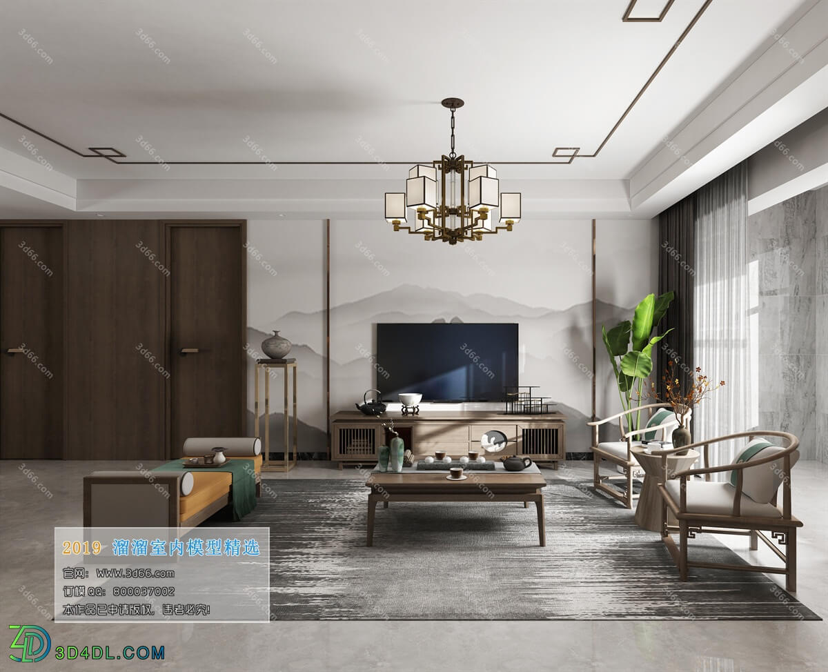 3D66 2019 Livingroom Chinese style (C034)