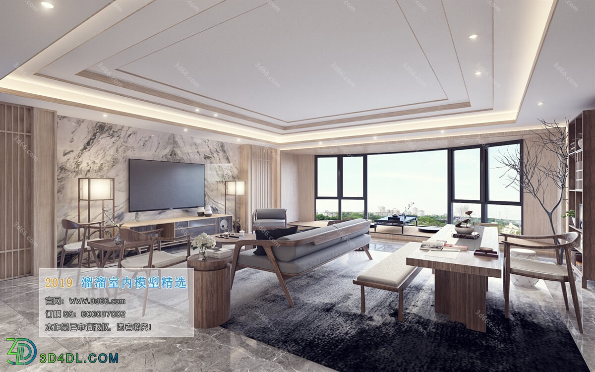 3D66 2019 Livingroom Chinese style (C036)