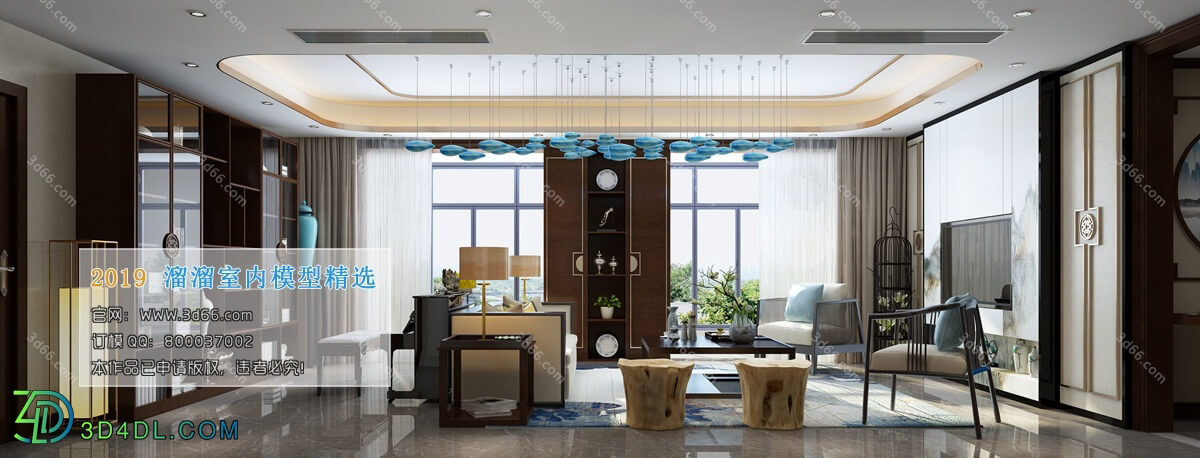 3D66 2019 Livingroom Chinese style (C037)