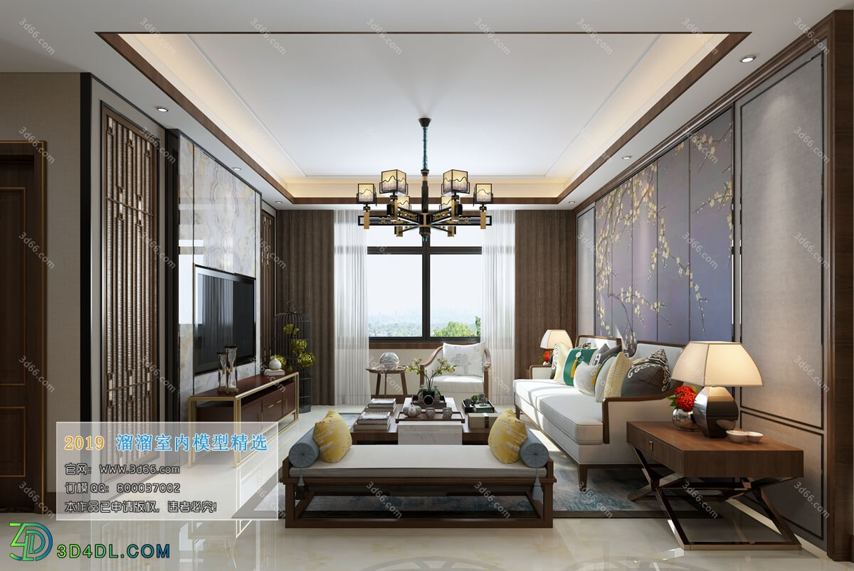 3D66 2019 Livingroom Chinese style (C038)