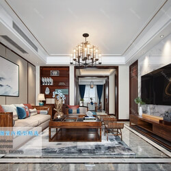 3D66 2019 Livingroom Chinese style (C040) 