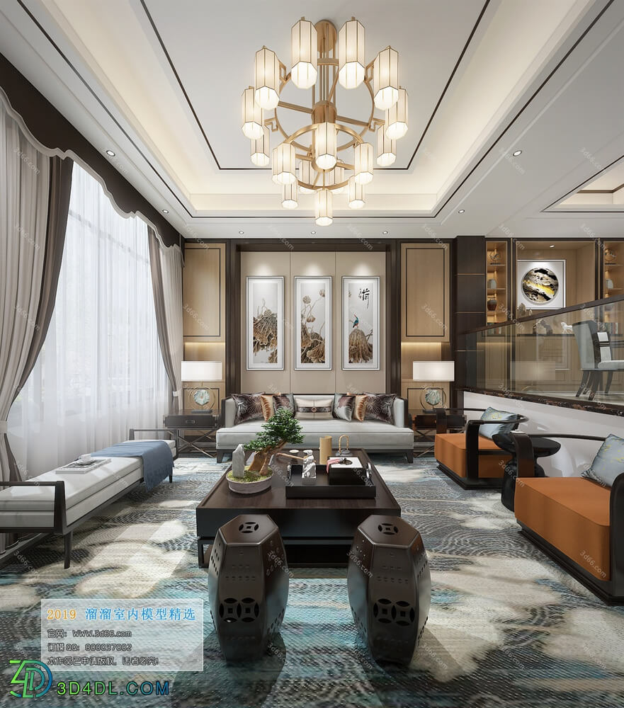 3D66 2019 Livingroom Chinese style (C041)