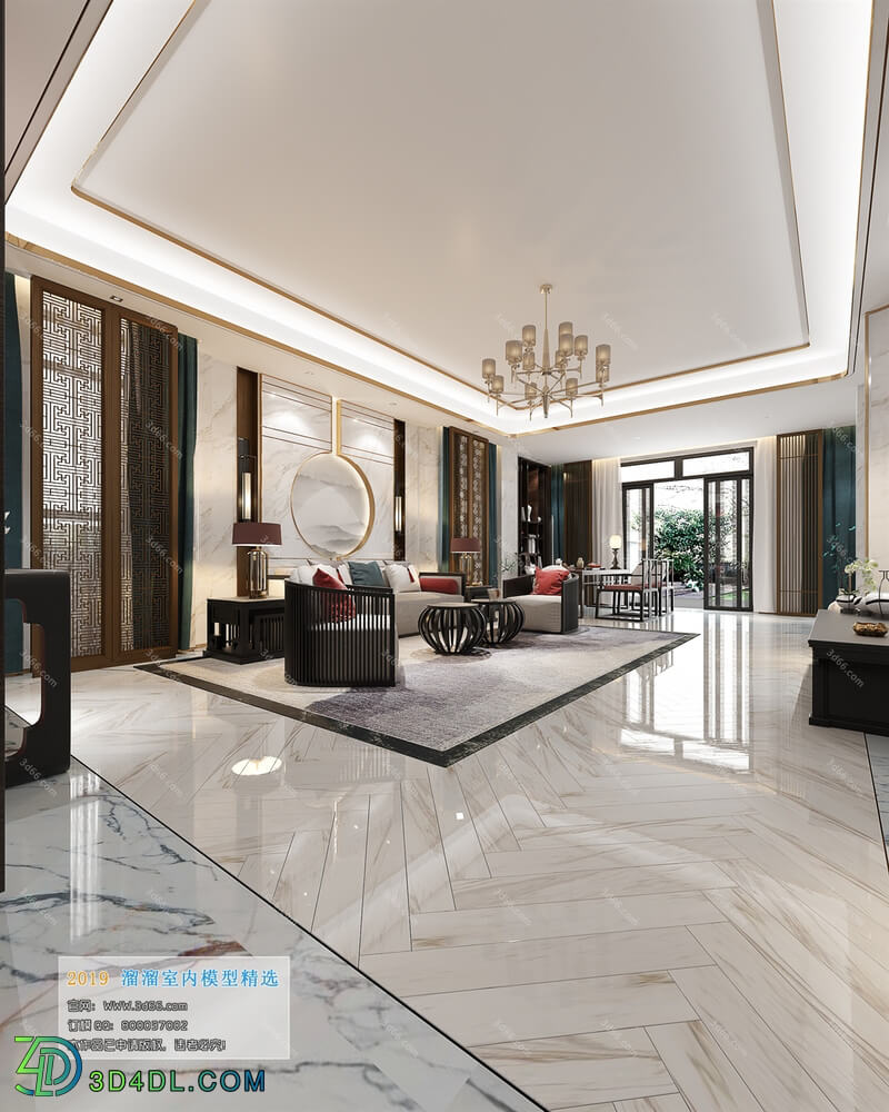 3D66 2019 Livingroom Chinese style (C044)