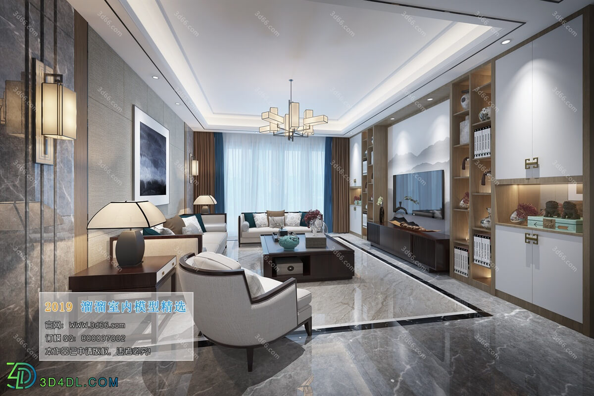 3D66 2019 Livingroom Chinese style (C047)