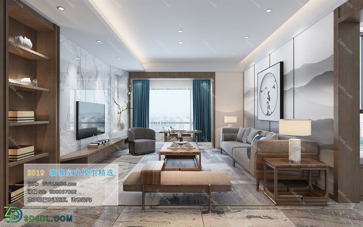 3D66 2019 Livingroom Chinese style (C048)