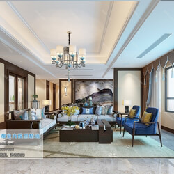 3D66 2019 Livingroom Chinese style (C049) 