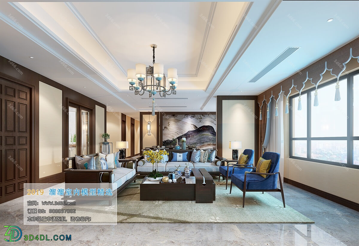 3D66 2019 Livingroom Chinese style (C049)