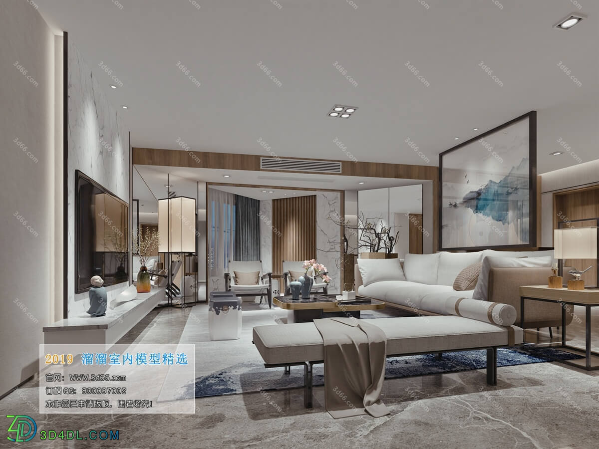3D66 2019 Livingroom Chinese style (C055)