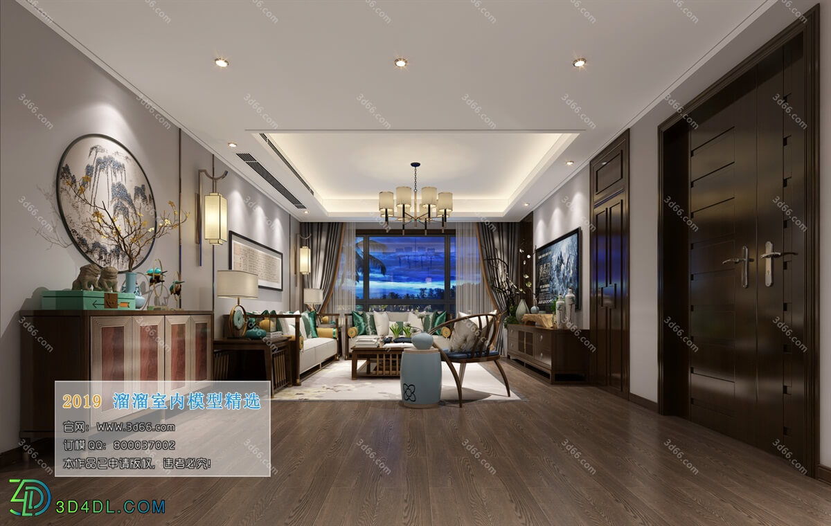 3D66 2019 Livingroom Chinese style (C057)