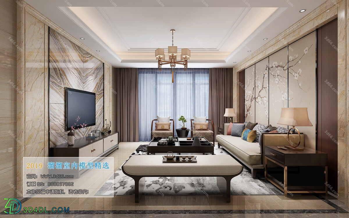3D66 2019 Livingroom Chinese style (C059)