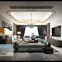 3D66 2019 Livingroom Chinese style (C064) 