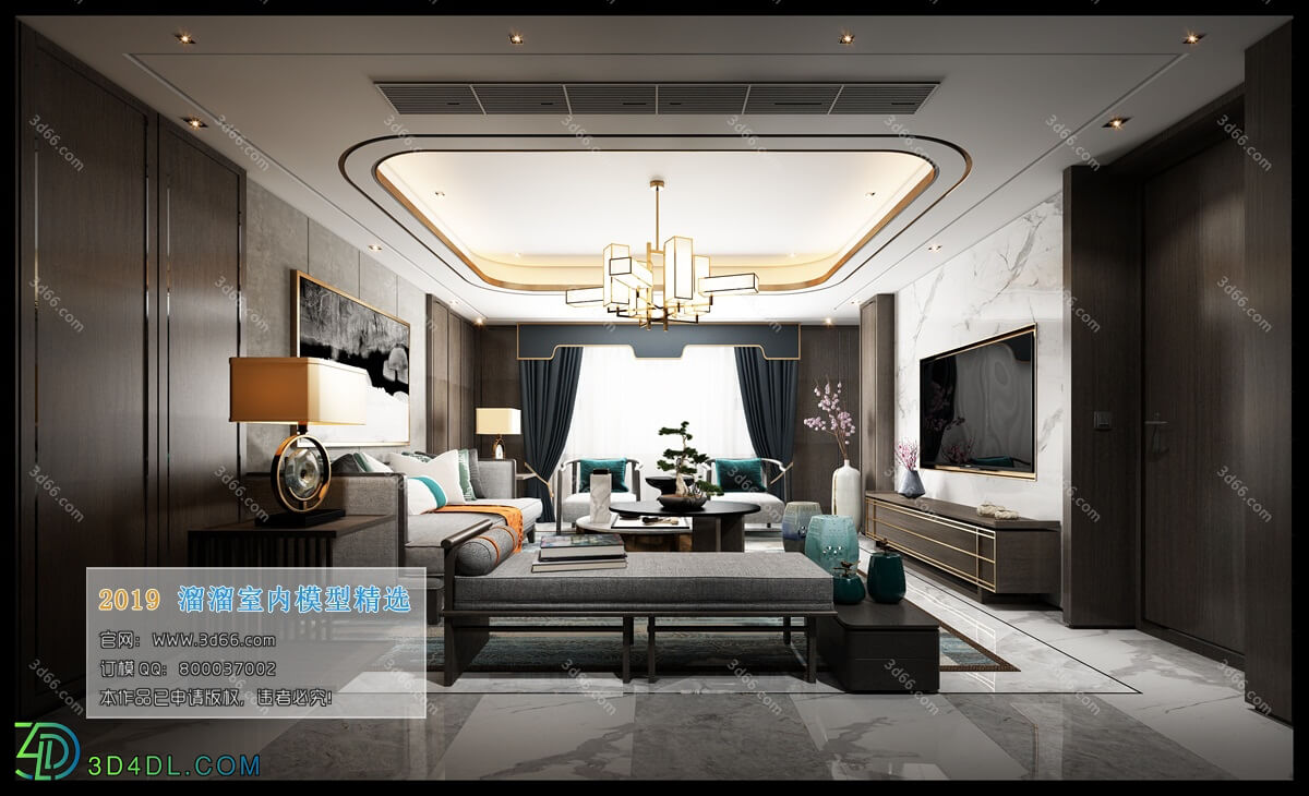 3D66 2019 Livingroom Chinese style (C064)