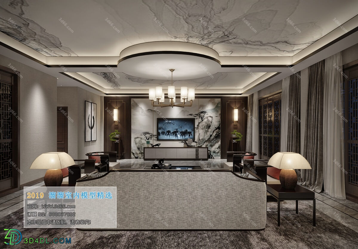 3D66 2019 Livingroom Chinese style (C065)