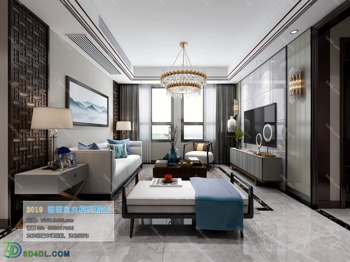 3D66 2019 Livingroom Chinese style (C071)