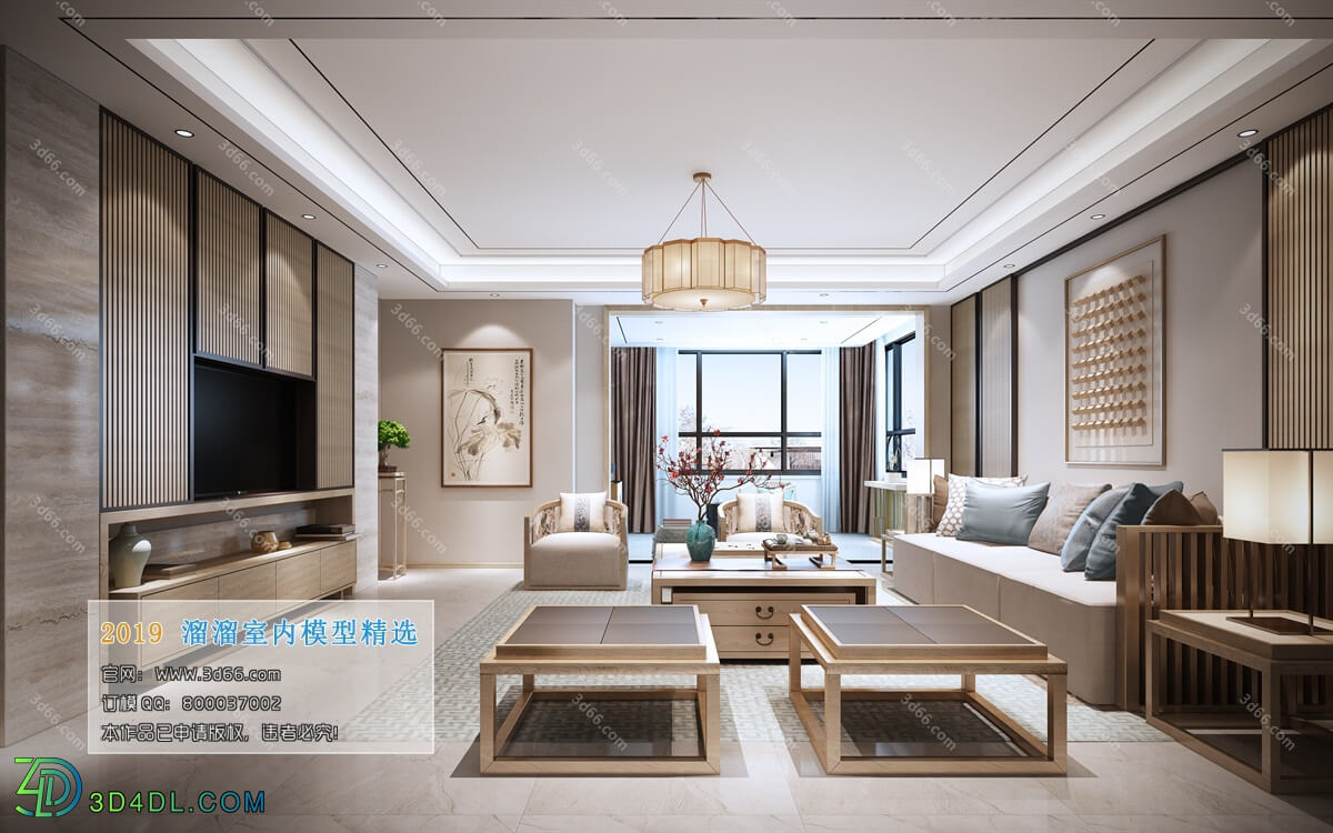 3D66 2019 Livingroom Chinese style (C074)