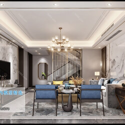 3D66 2019 Livingroom Chinese style (C078) 