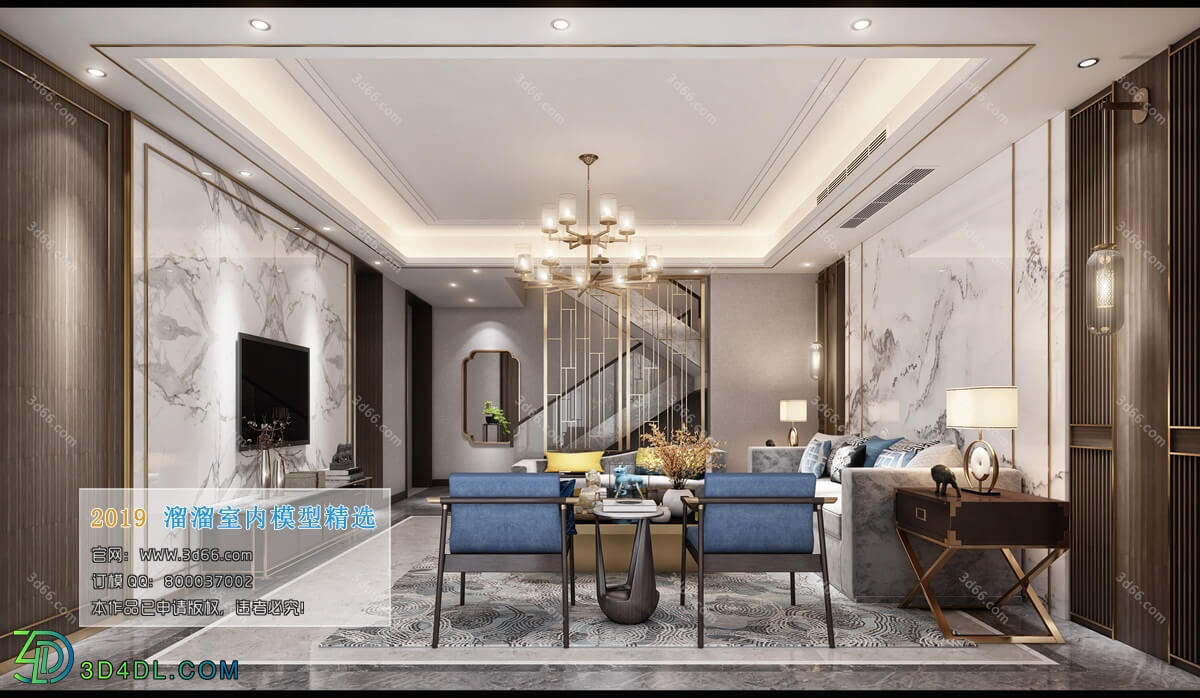 3D66 2019 Livingroom Chinese style (C078)