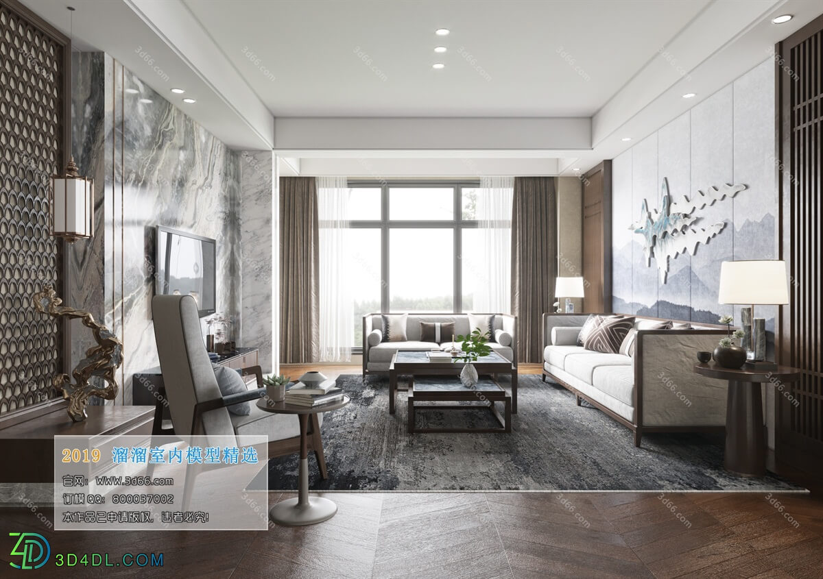 3D66 2019 Livingroom Chinese style (C081)