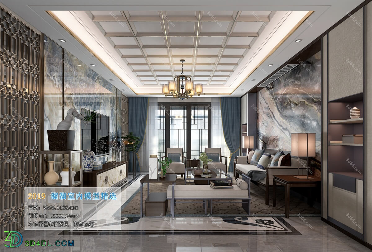 3D66 2019 Livingroom Chinese style (C082)