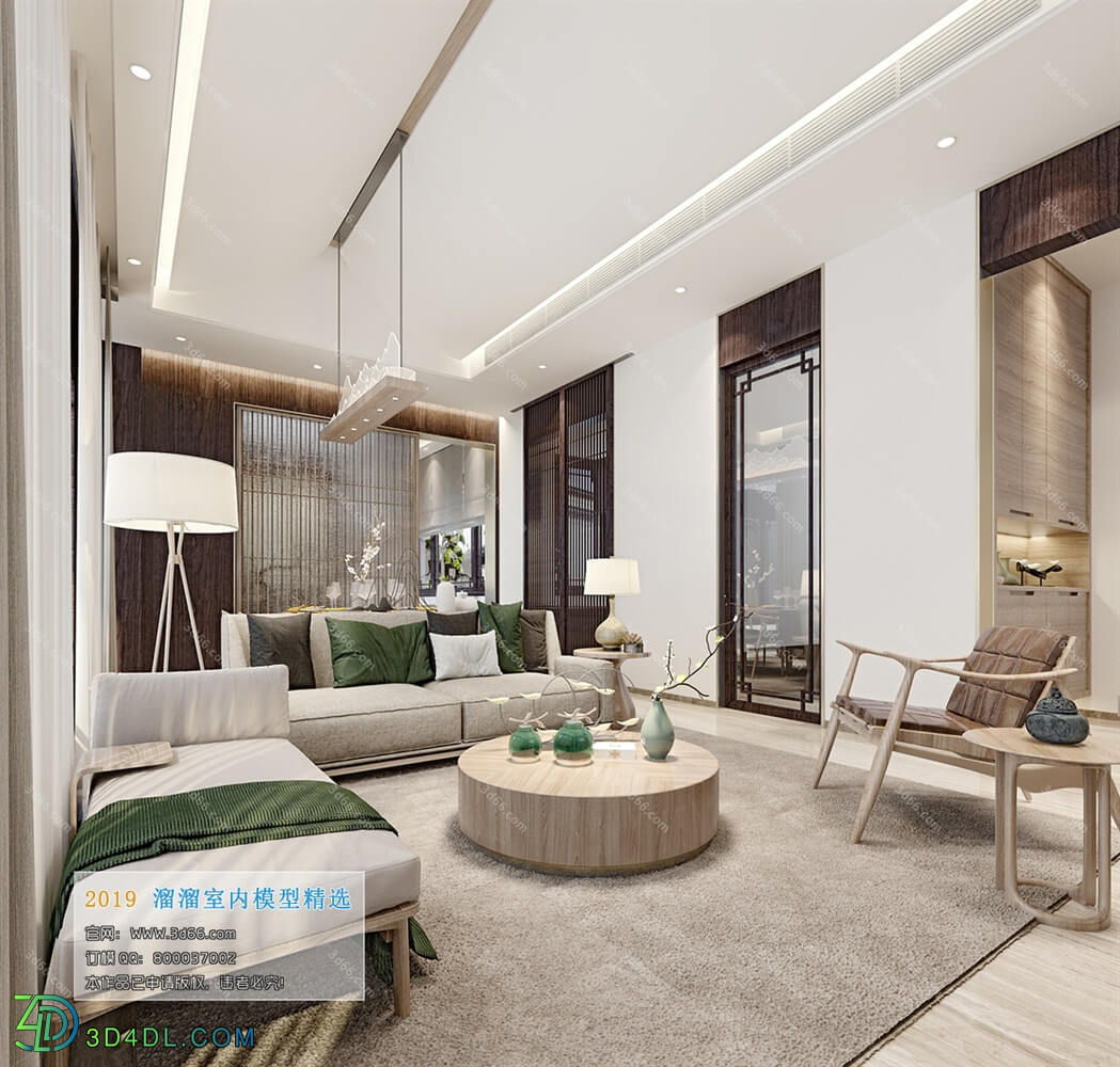 3D66 2019 Livingroom Chinese style (C083)