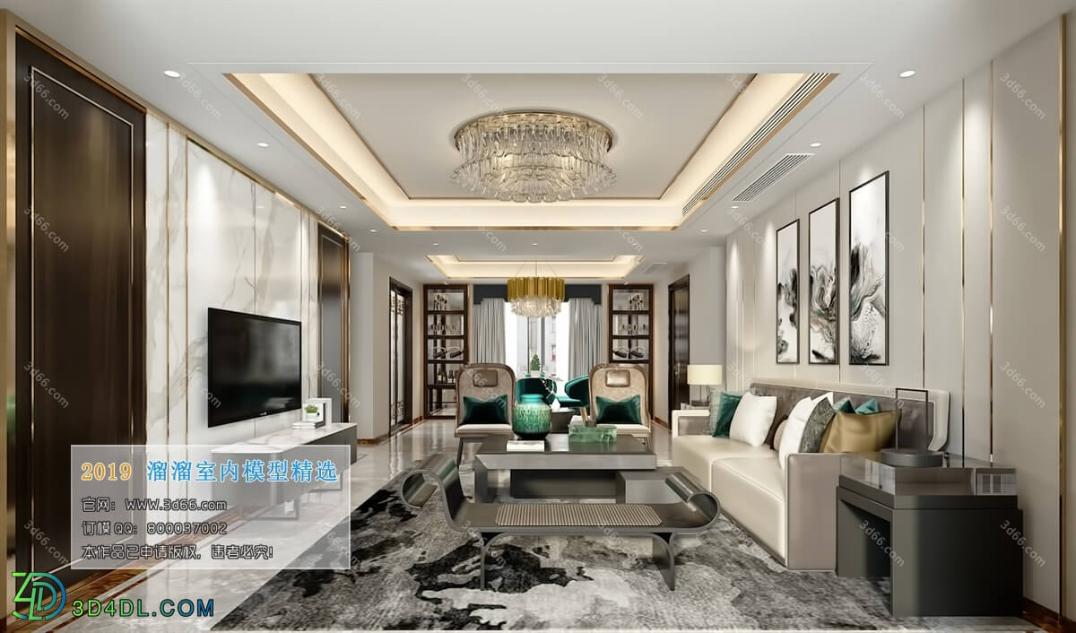 3D66 2019 Livingroom Chinese style (C087)