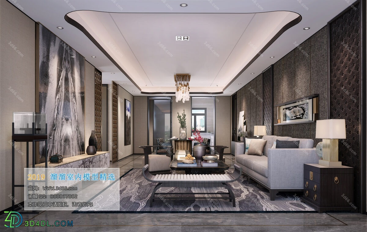 3D66 2019 Livingroom Chinese style (C089)