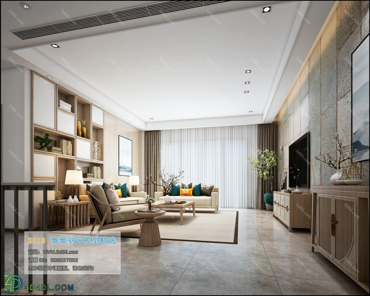 3D66 2019 Livingroom Chinese style (C094)