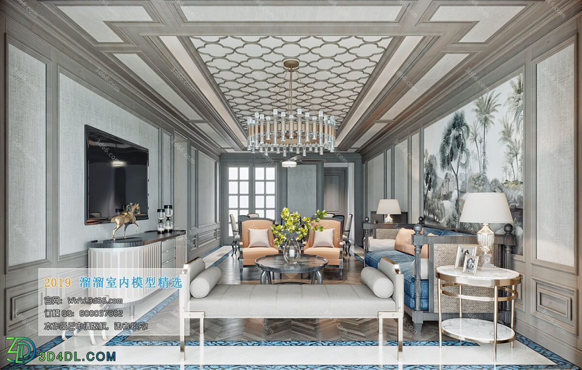 3D66 2019 Livingroom Chinese style (C102)