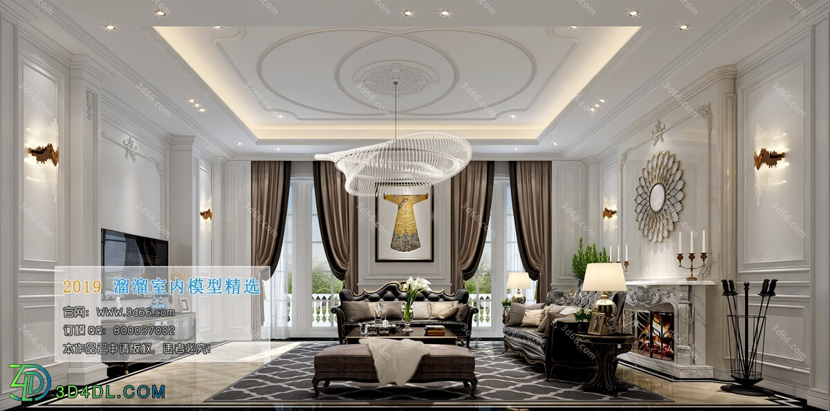 3D66 2019 Livingroom European style (D007)