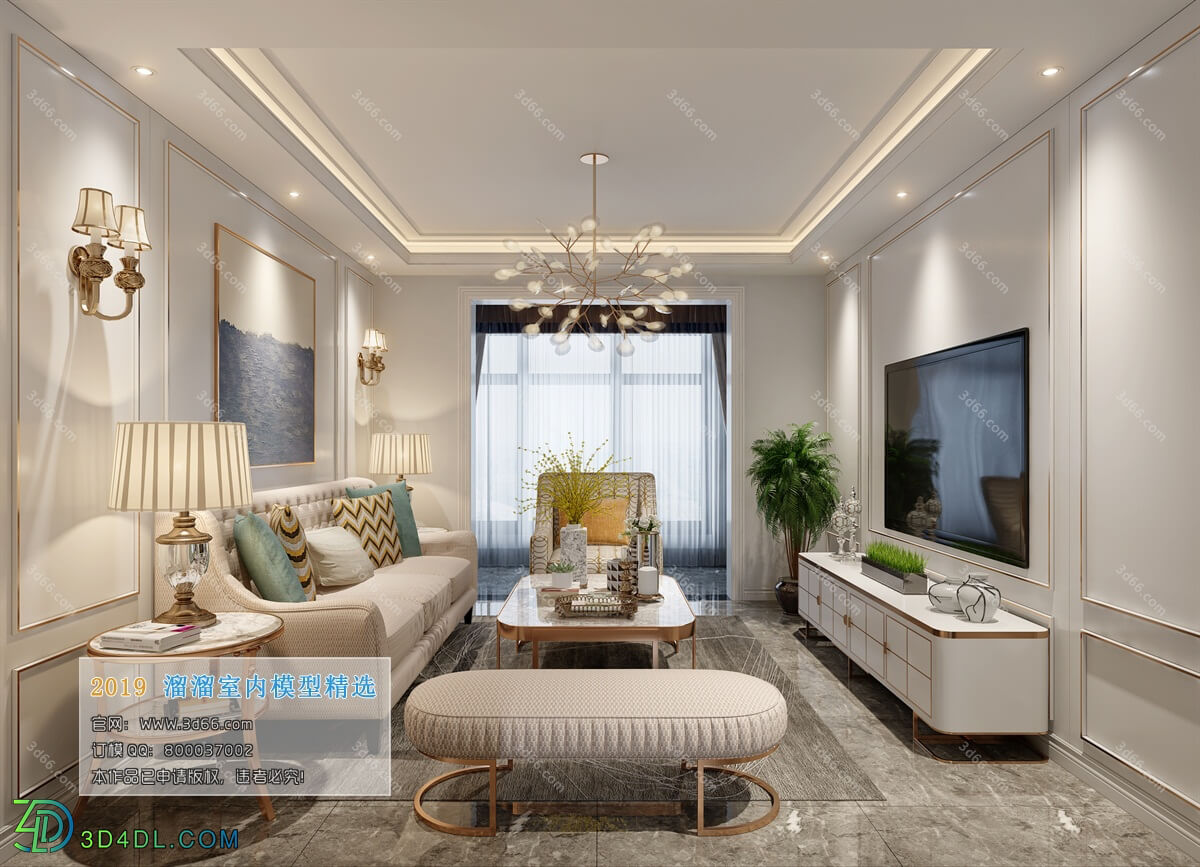 3D66 2019 Livingroom European style (D012)