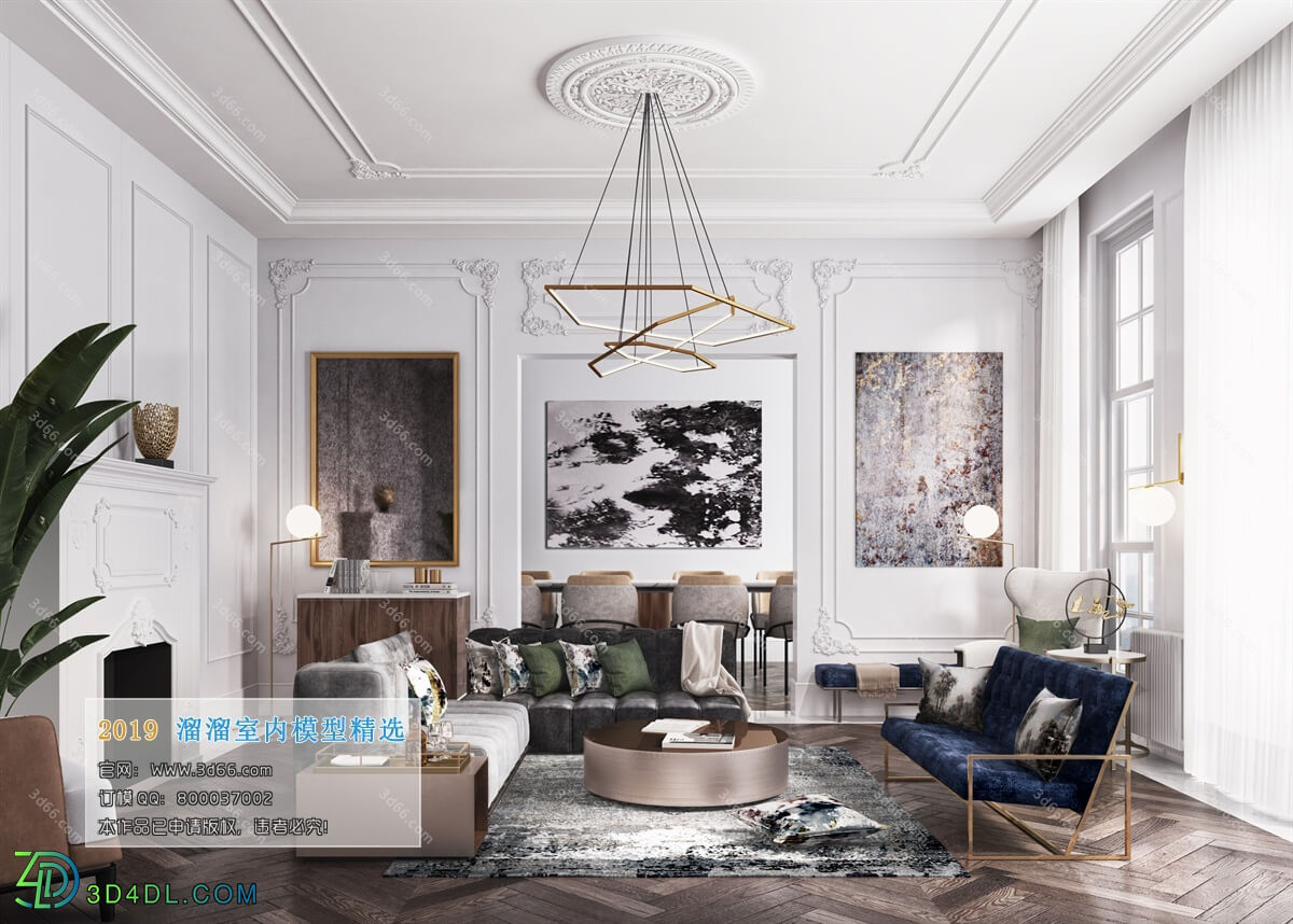 3D66 2019 Livingroom European style (D013)