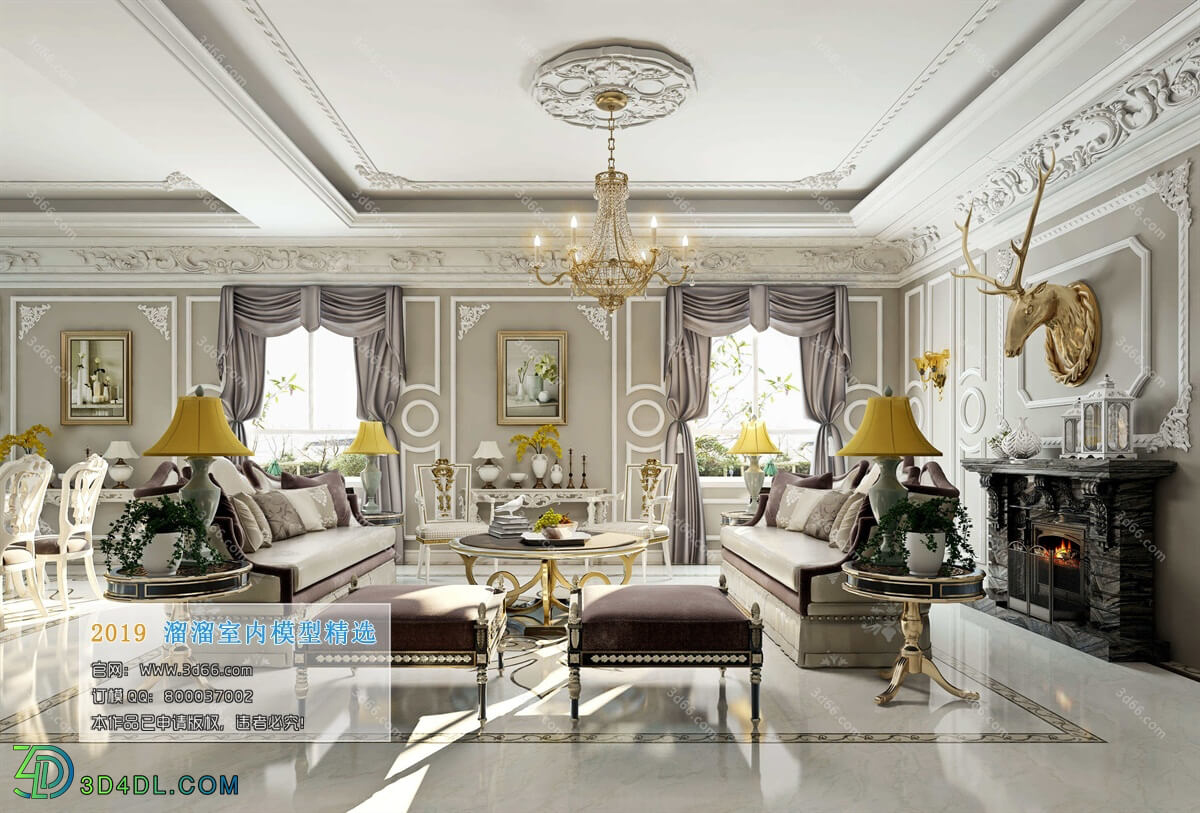 3D66 2019 Livingroom European style (D020)