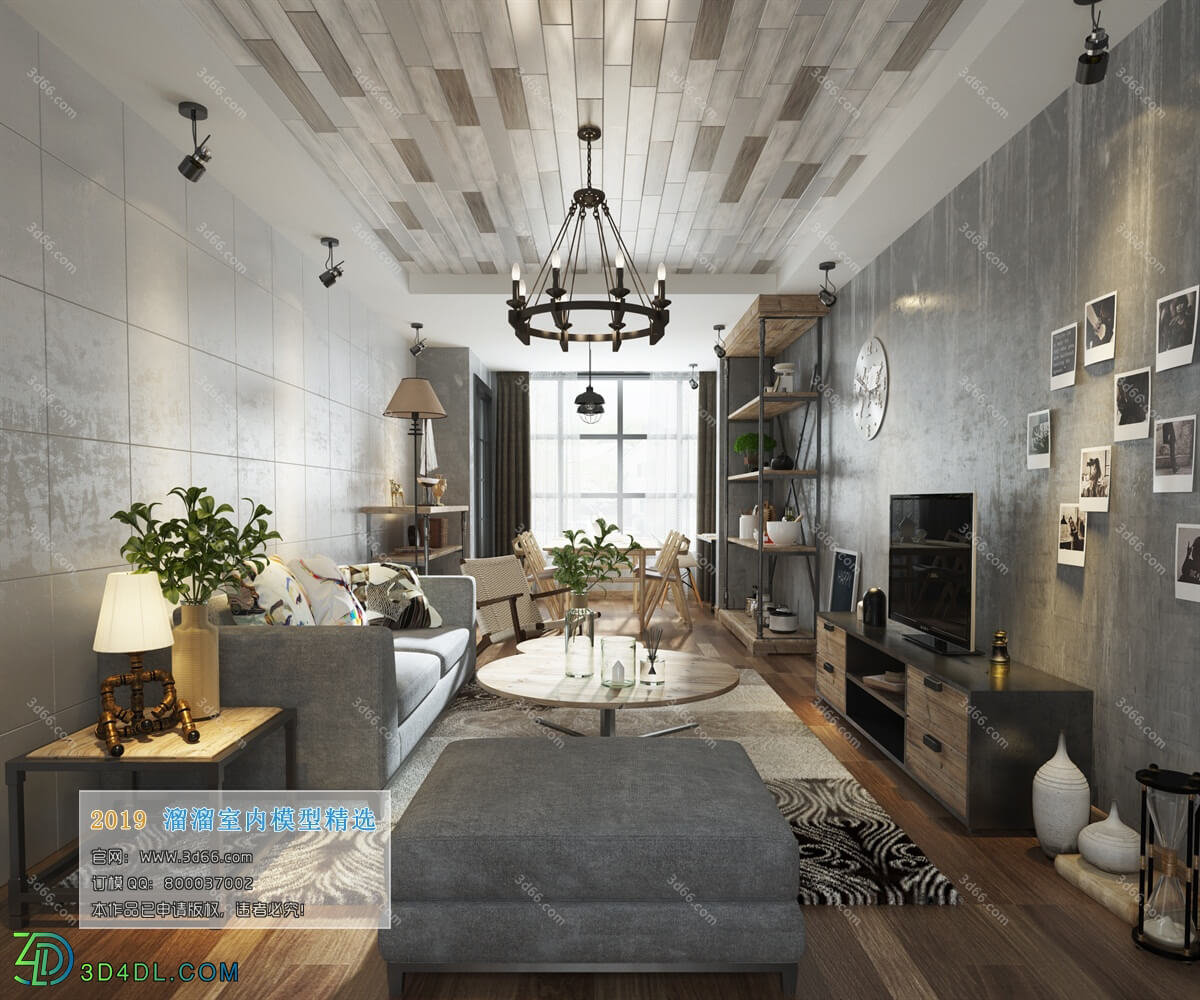 3D66 2019 Livingroom Industrial style (H003)