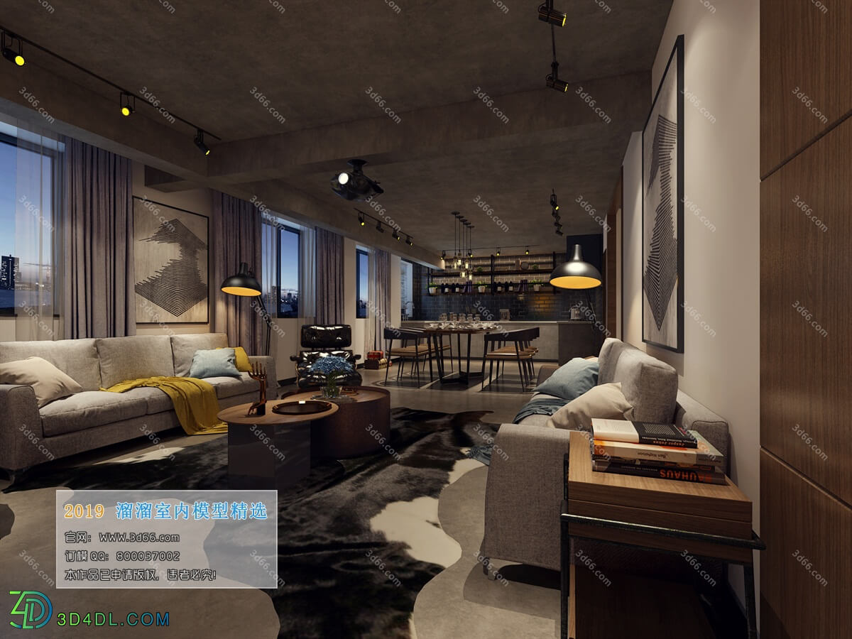 3D66 2019 Livingroom Industrial style (H005)