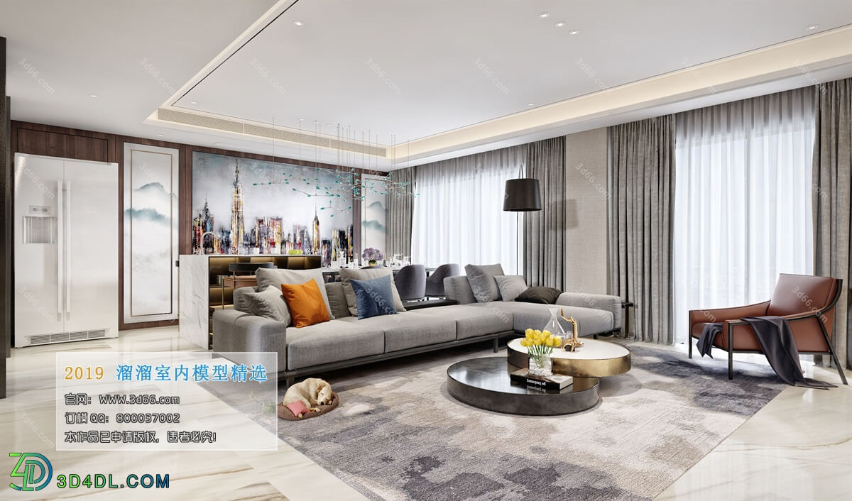 3D66 2019 Livingroom Modern style (A107)