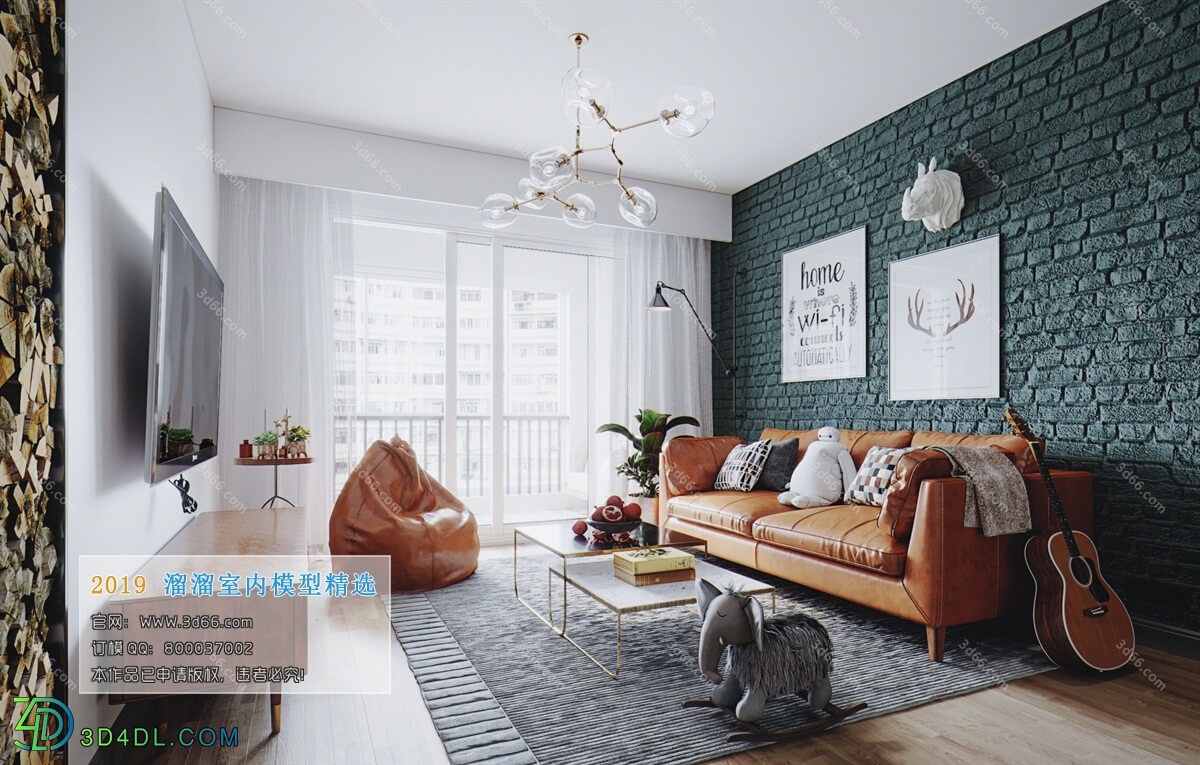 3D66 2019 Livingroom Nordic style (M007)