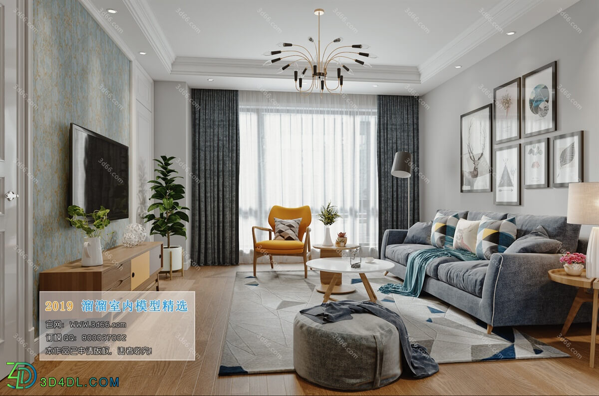 3D66 2019 Livingroom Nordic style (M010)