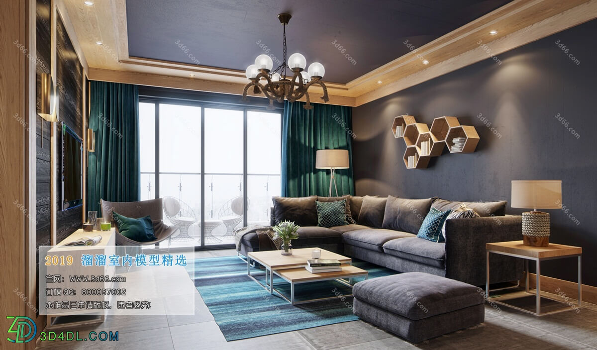3D66 2019 Livingroom Nordic style (M011)