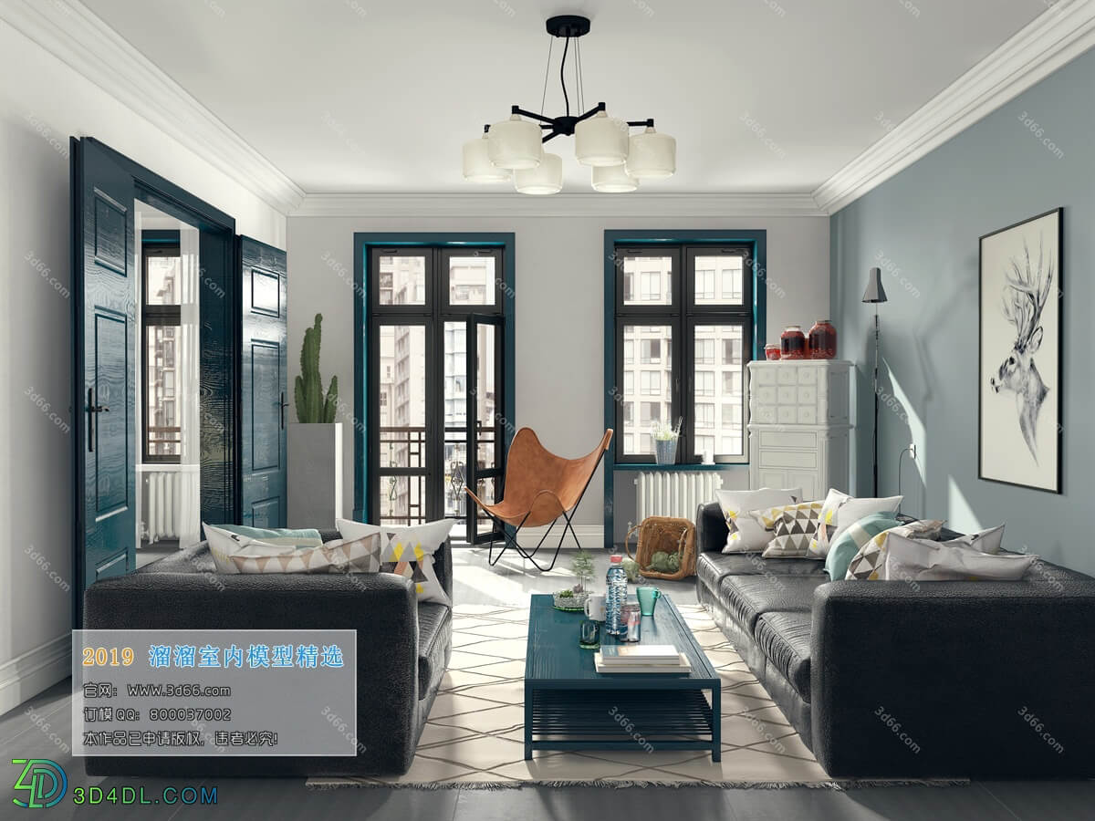 3D66 2019 Livingroom Nordic style (M015)