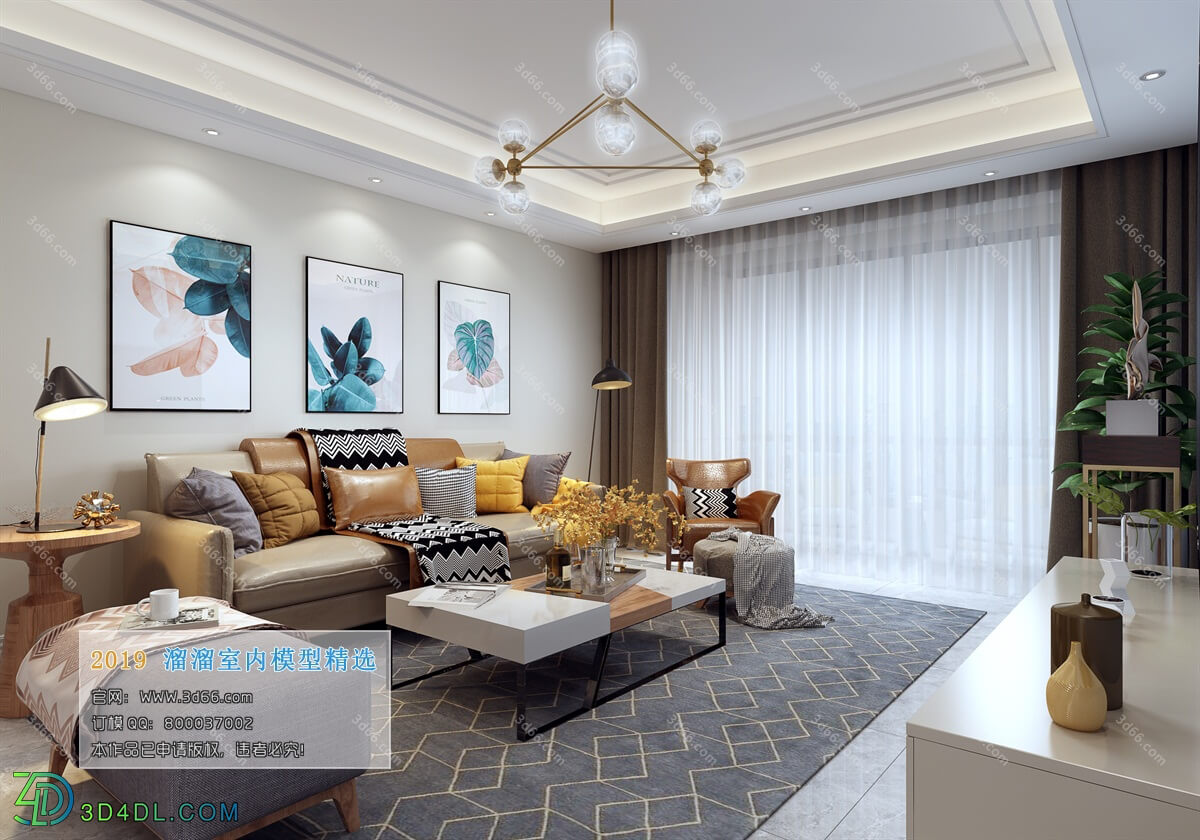3D66 2019 Livingroom Nordic style (M016)