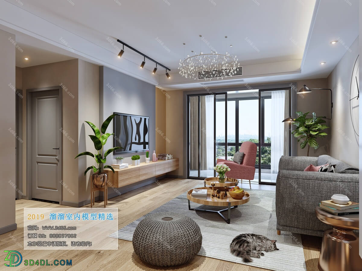 3D66 2019 Livingroom Nordic style (M024)